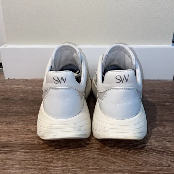 Stuart Weitzman SW, Authentic Designer, Willow Runner Mixed Media Sneakers - Picture 7 of 10